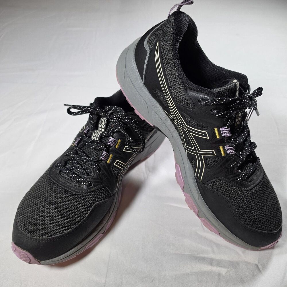 ASICS GEL-Venture 8 Trail Running Shoes Womens Size 11 Black Athletic 1012A708